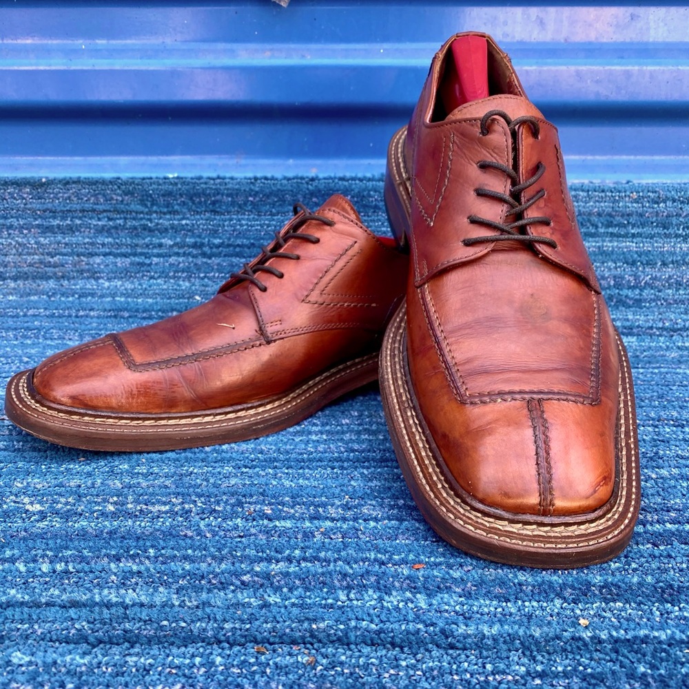 EUC / VIA DANTE Handcrafted Italian Antiqued Leather Oxfords Men’s 11